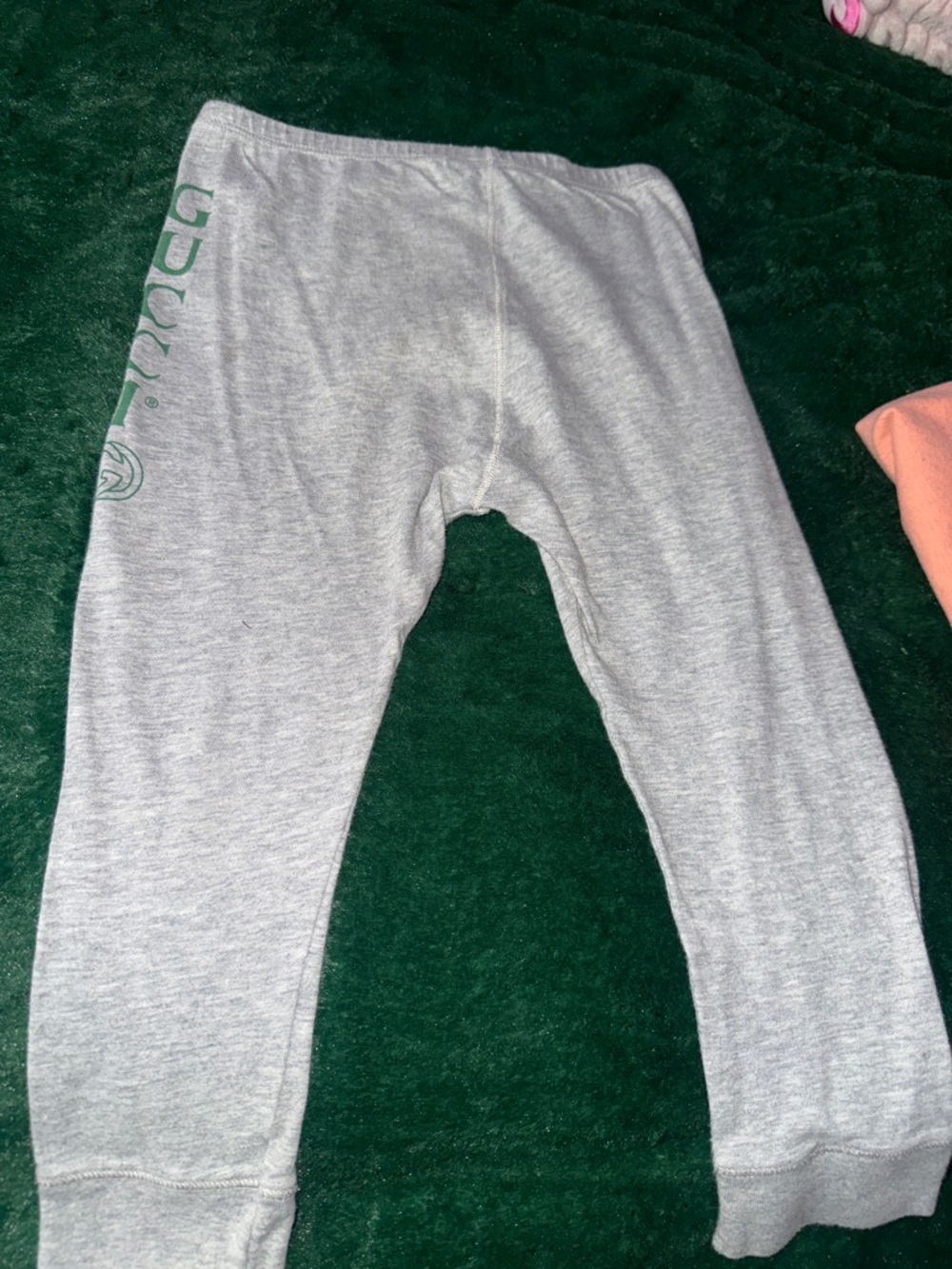 Gucci Gray Leggings with Green Side Logo
